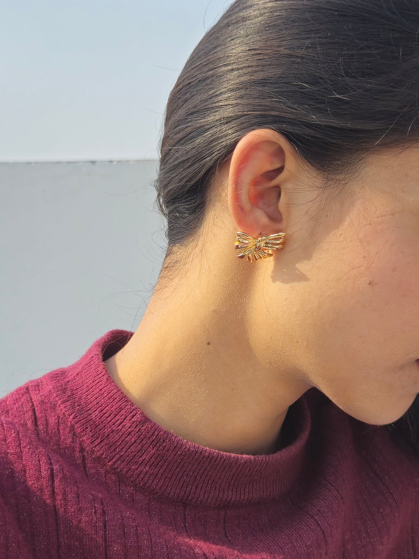 Gold Bow Earrings
