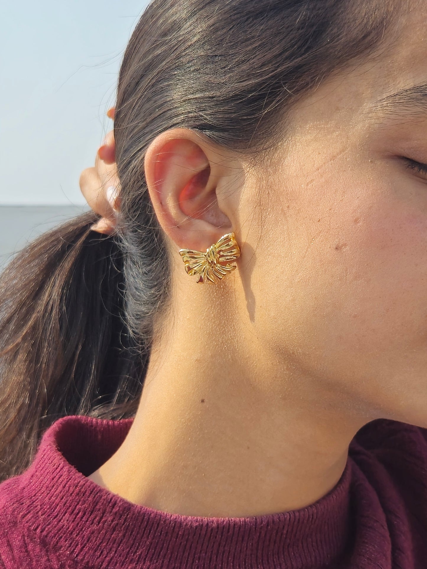 Gold Bow Earrings