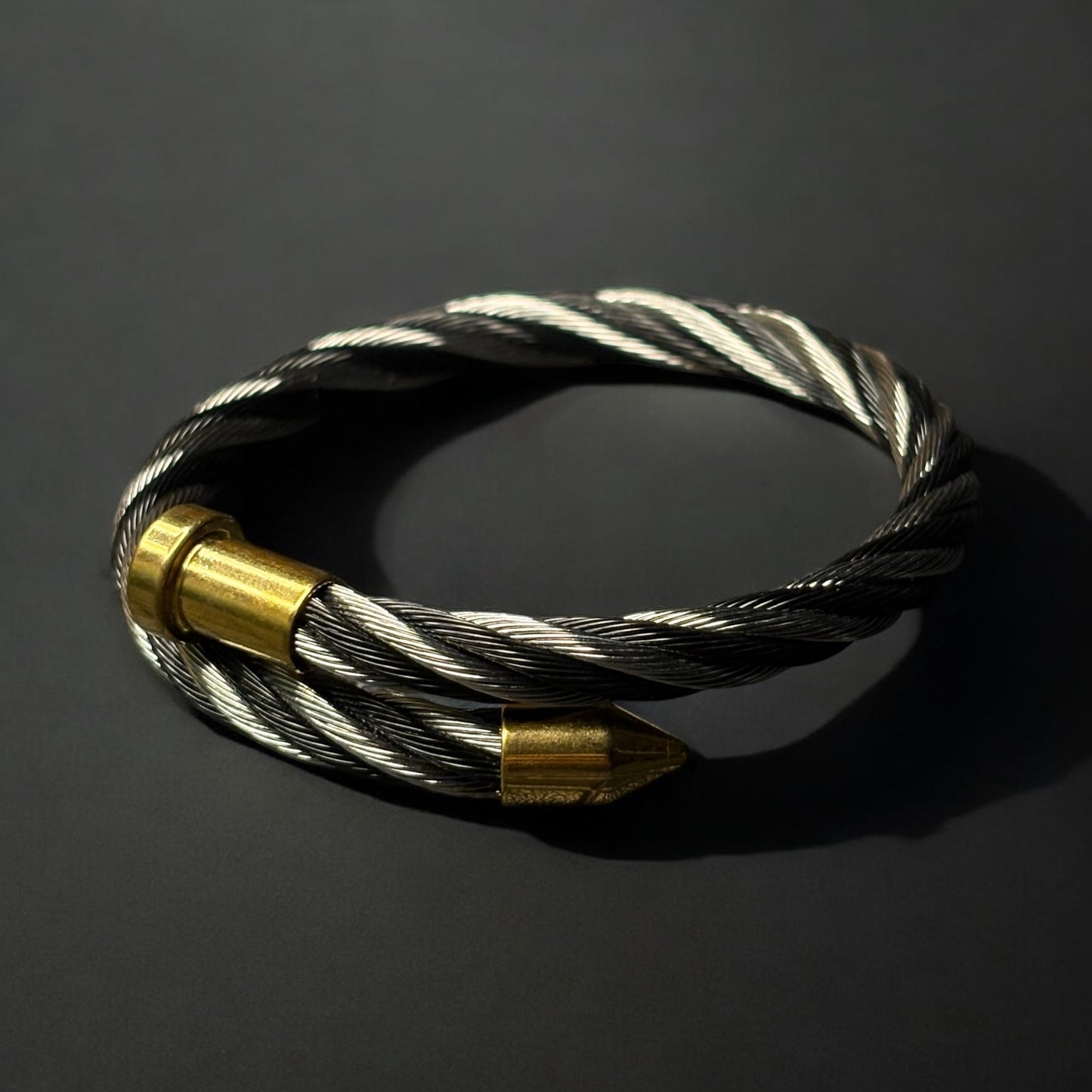 Nailed Dual Tone Bracelet For Men