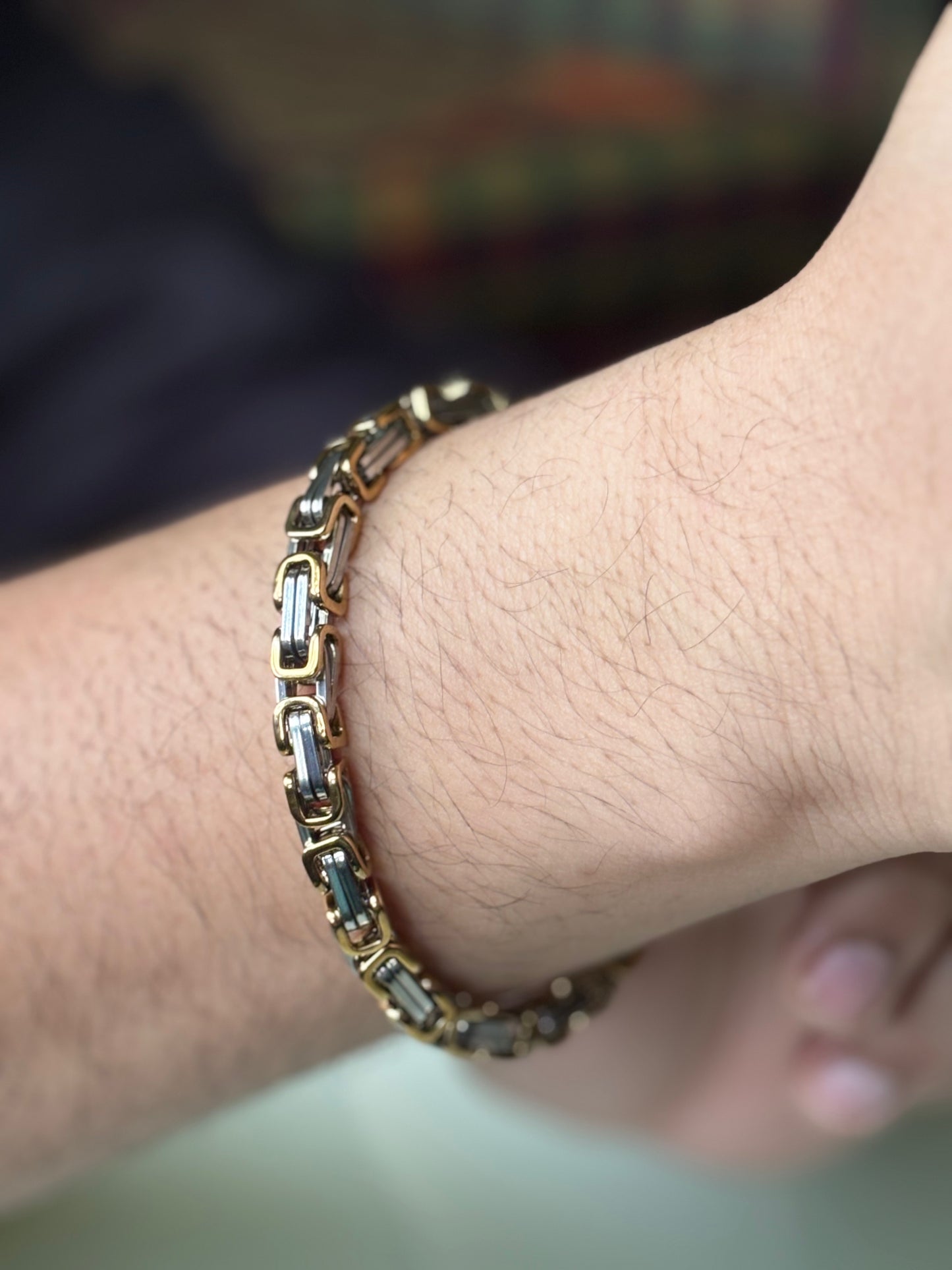 Dual Toned Chain Bracelet For Men