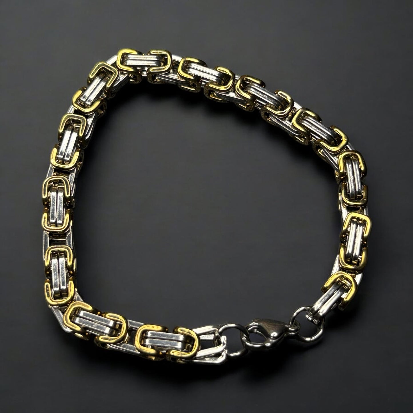 Dual Toned Chain Bracelet For Men
