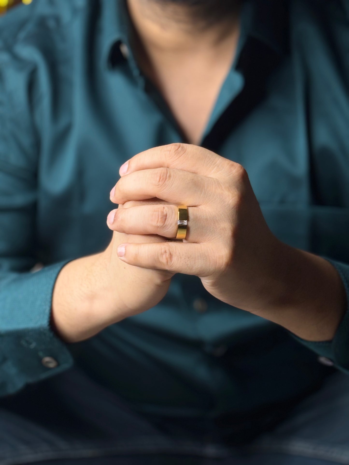 Anti Tarnish Crystal Ring For Men