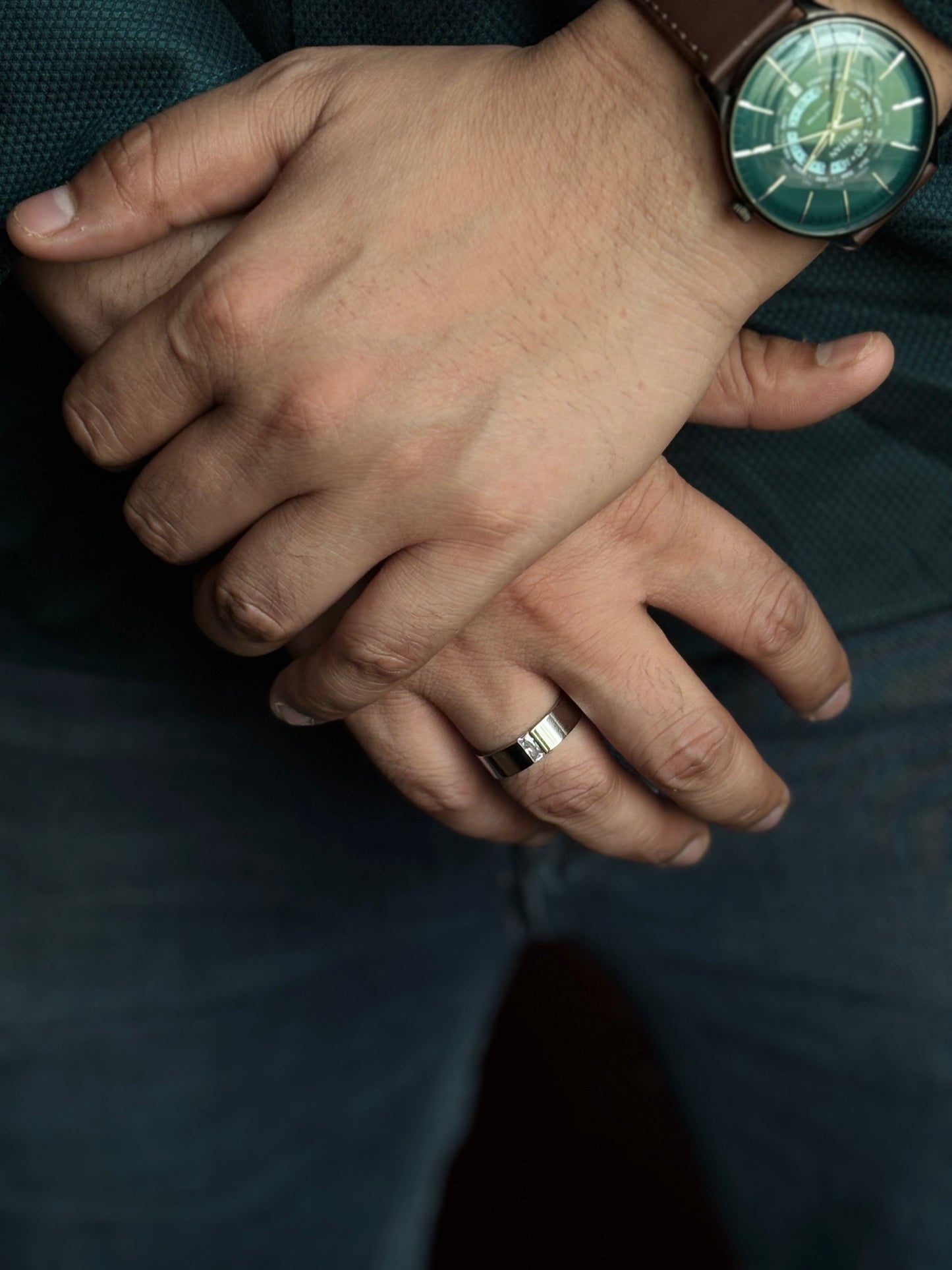Anti Tarnish Crystal Ring For Men