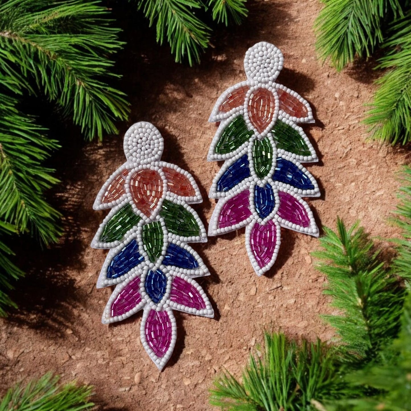 Leaf Beaded Earrings
