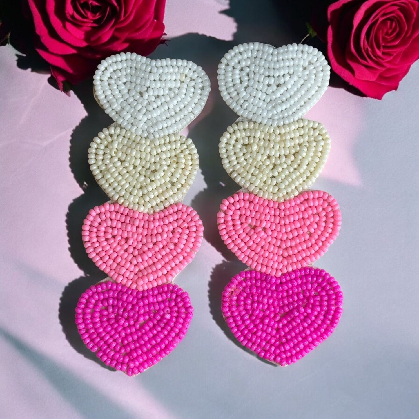Handmade Heart Layered Earrings