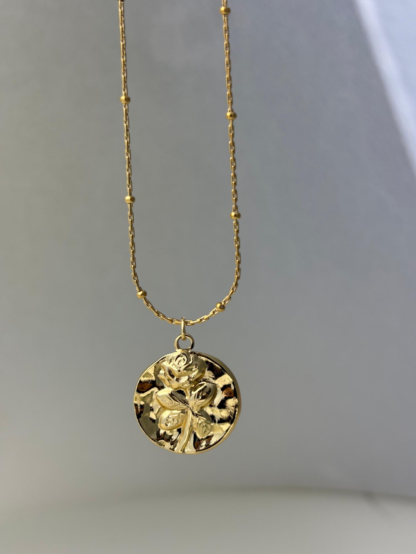 Hammered Rose Pendant