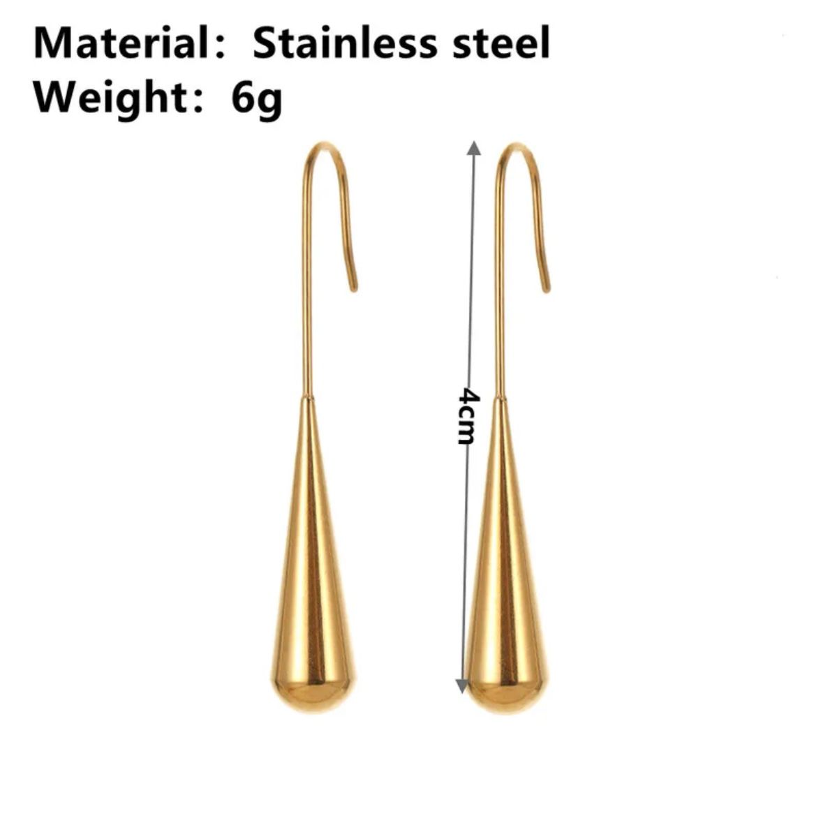 Golden Raindrop Danglers