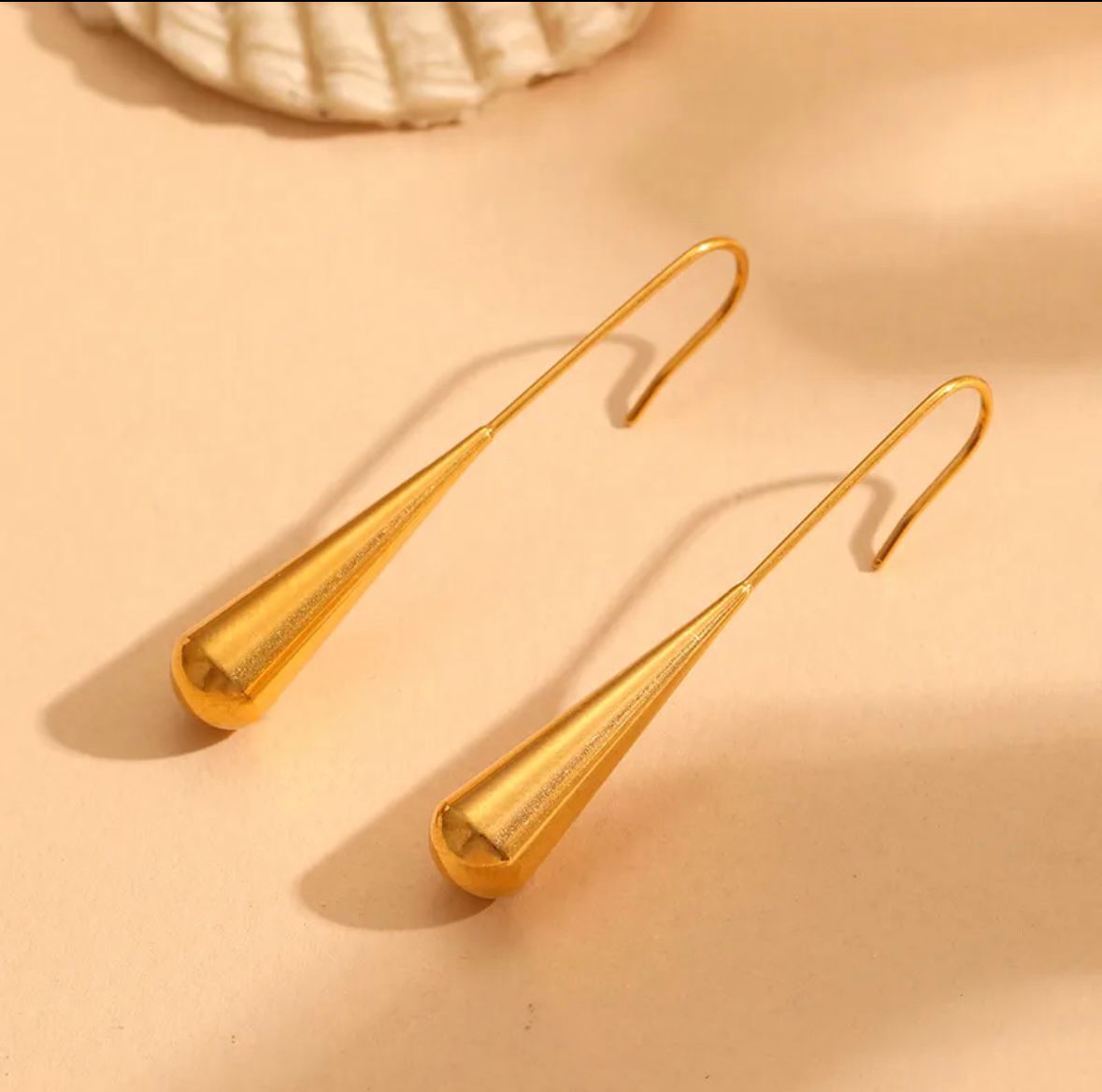 Golden Raindrop Danglers