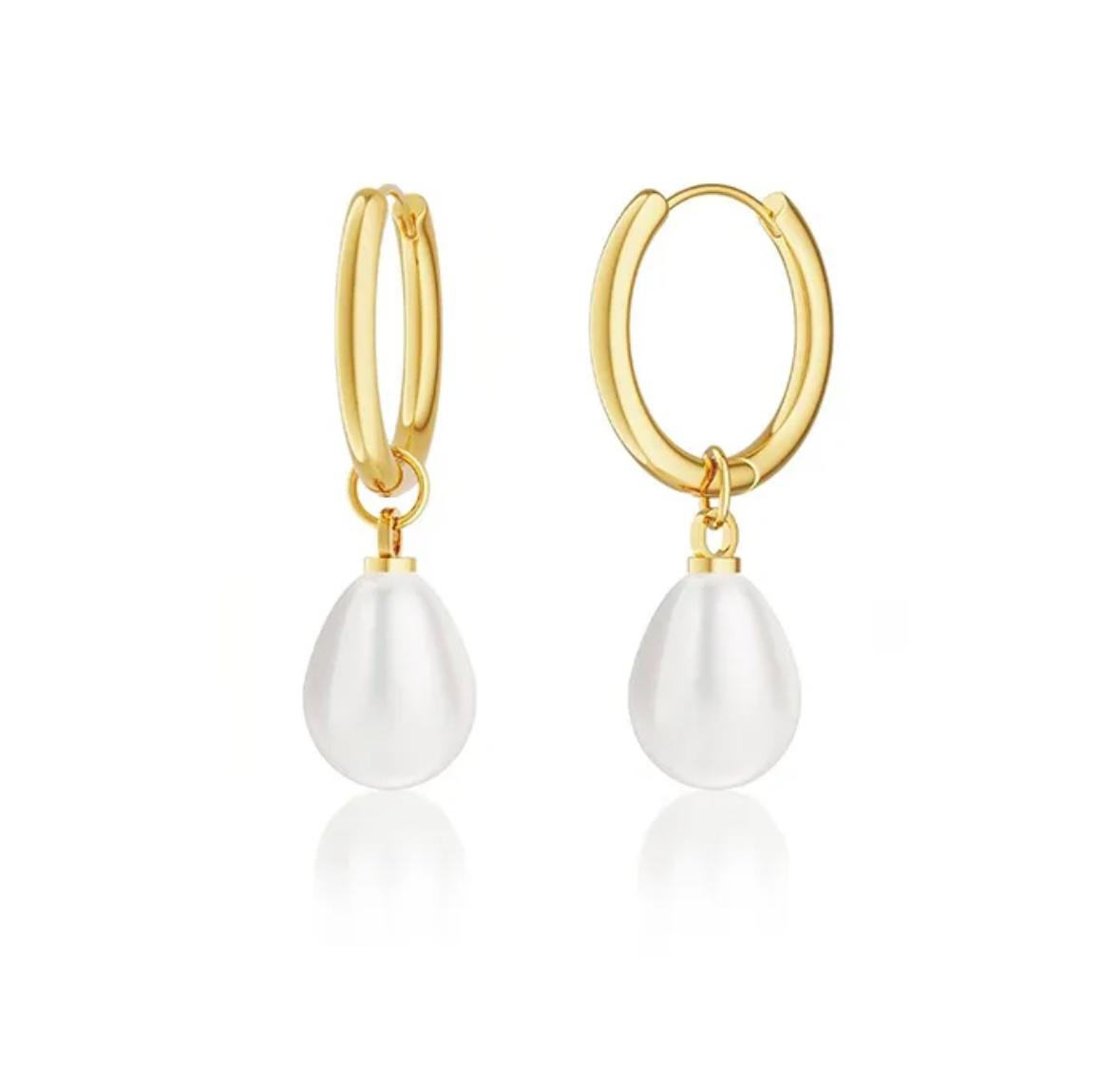 Halo Pearl Hoops