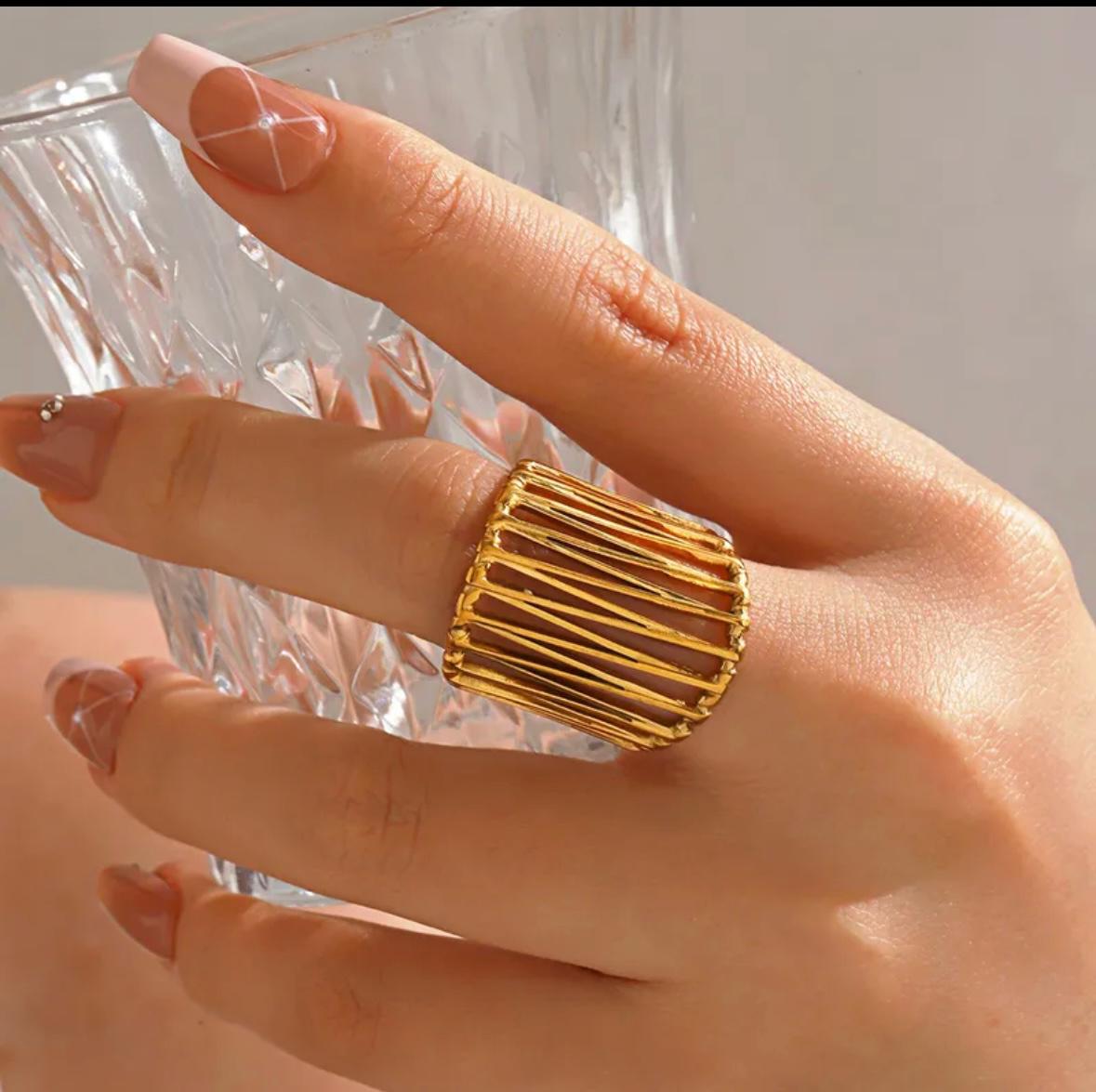 Golden Aura Statement Ring