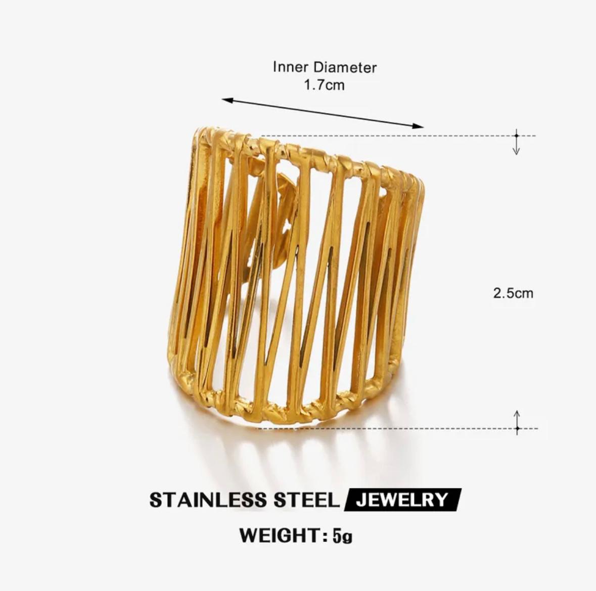 Golden Aura Statement Ring