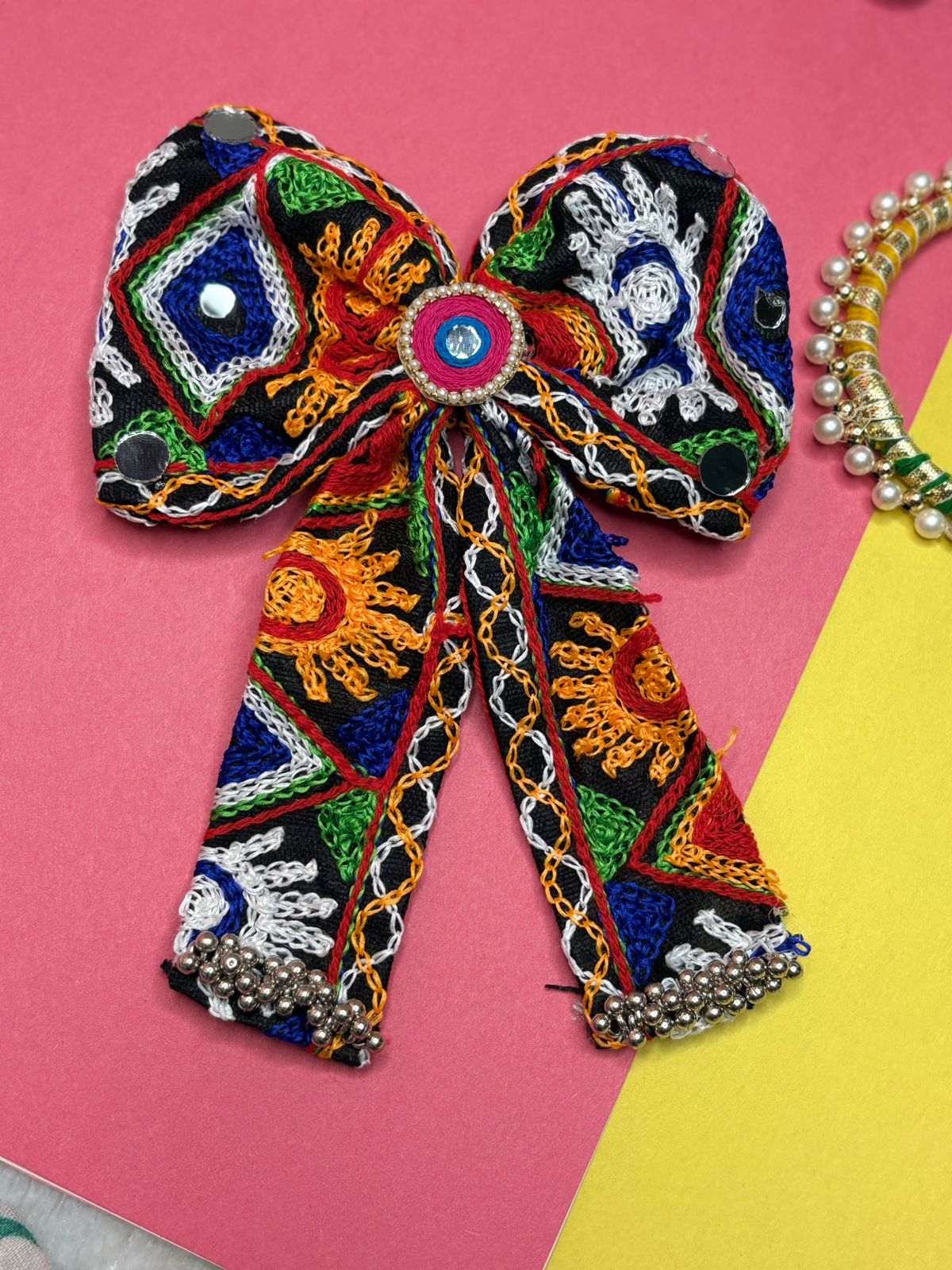 Gujarati Patola Bow Hair Clip
