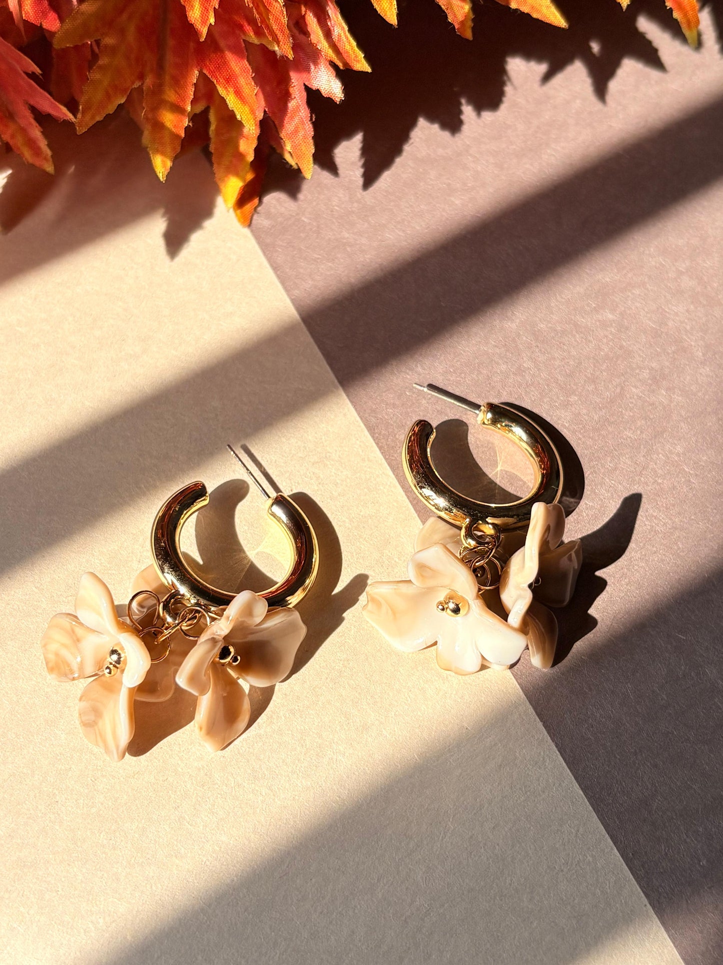 Amber Bloom Hoops