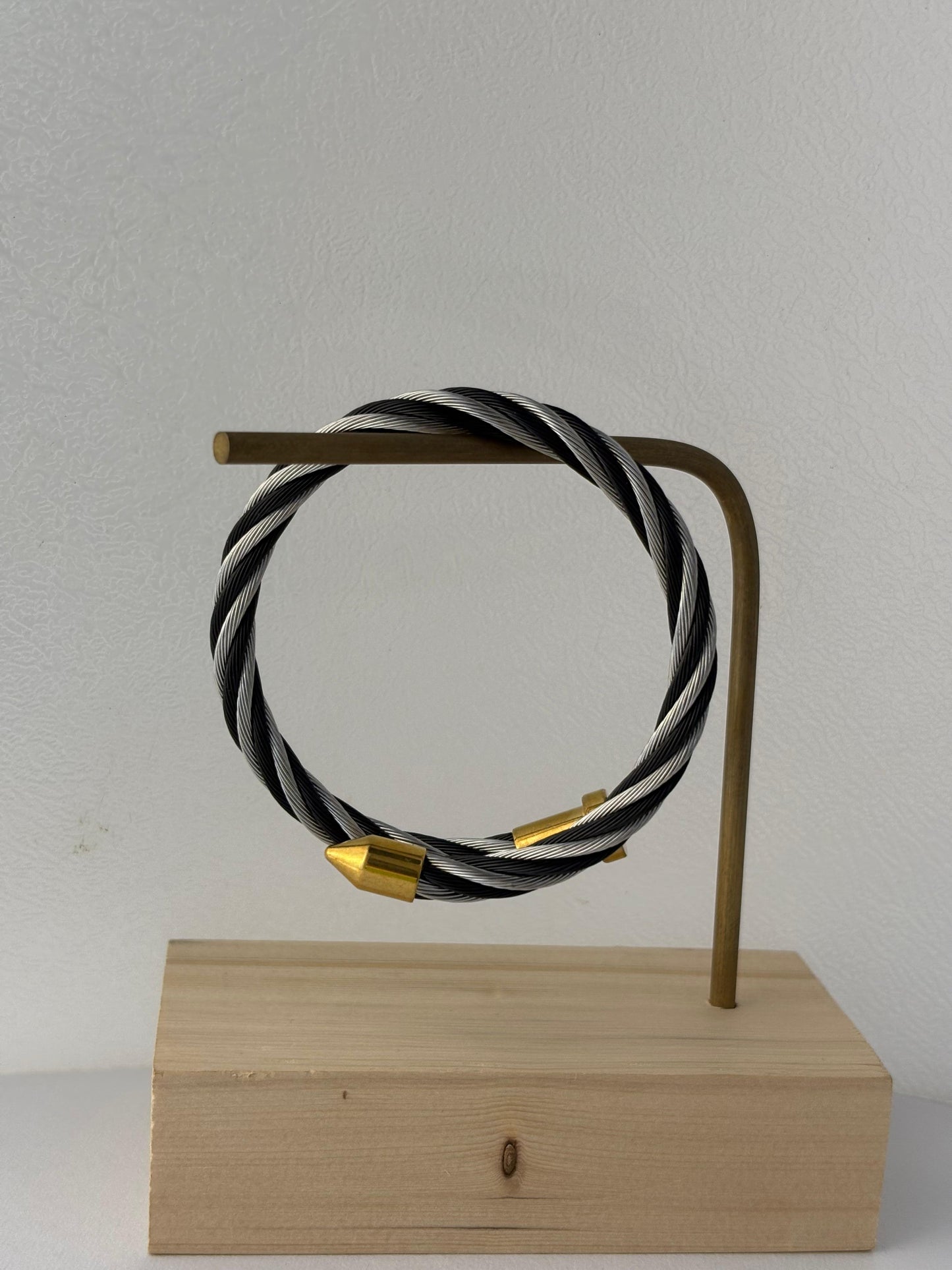 Nailed Dual Tone Bracelet For Men