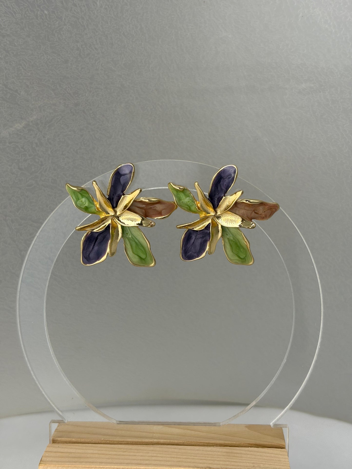 Enamelled Stud Earrings