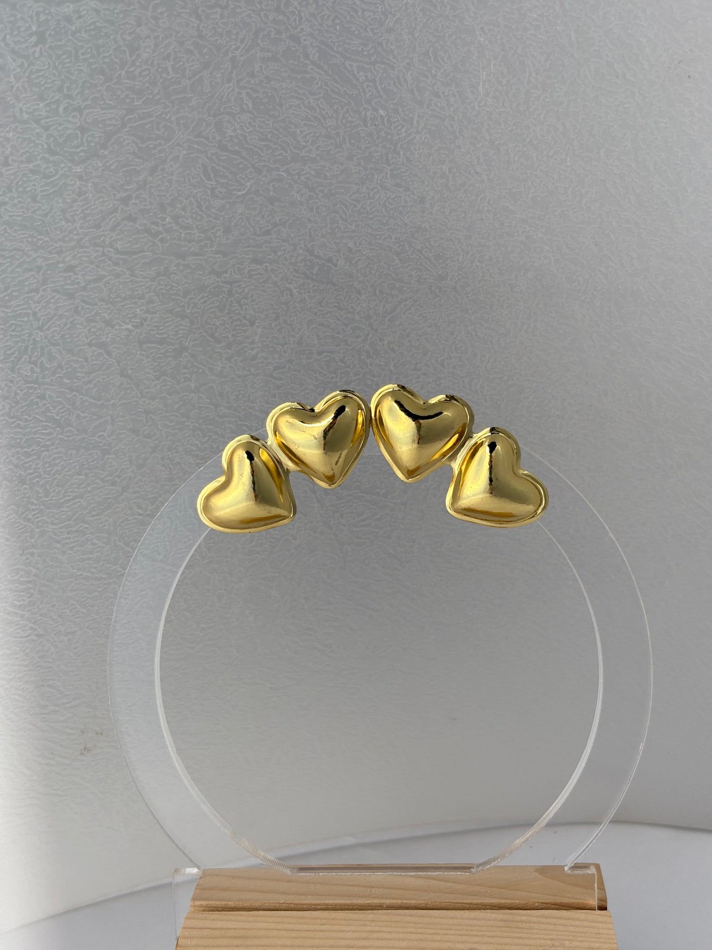 Gold Heart Pair Earings