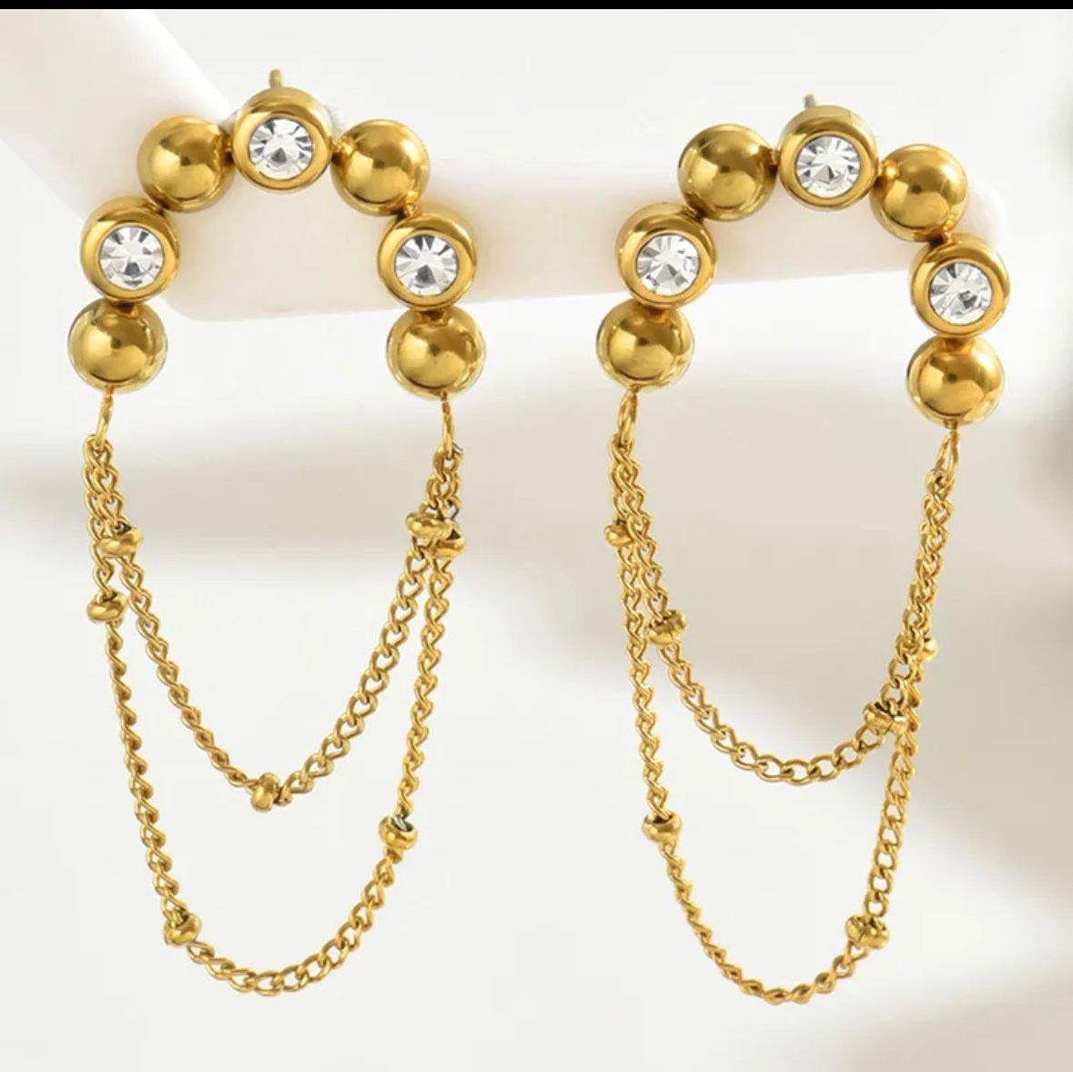 Celeste Chain Hoop Earrings
