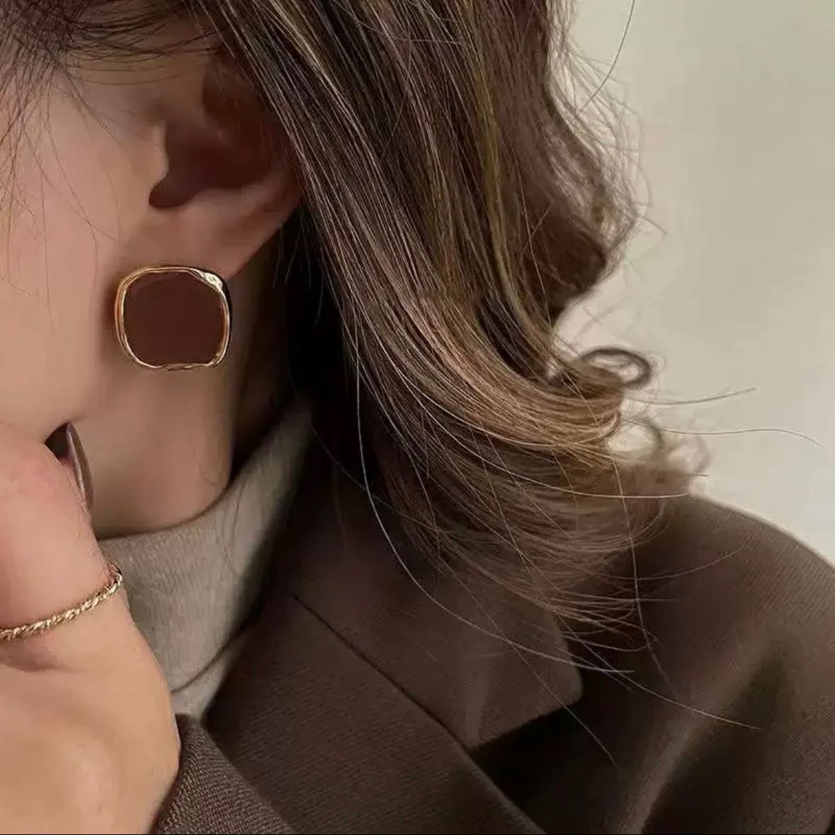 Brown Stone Earrings