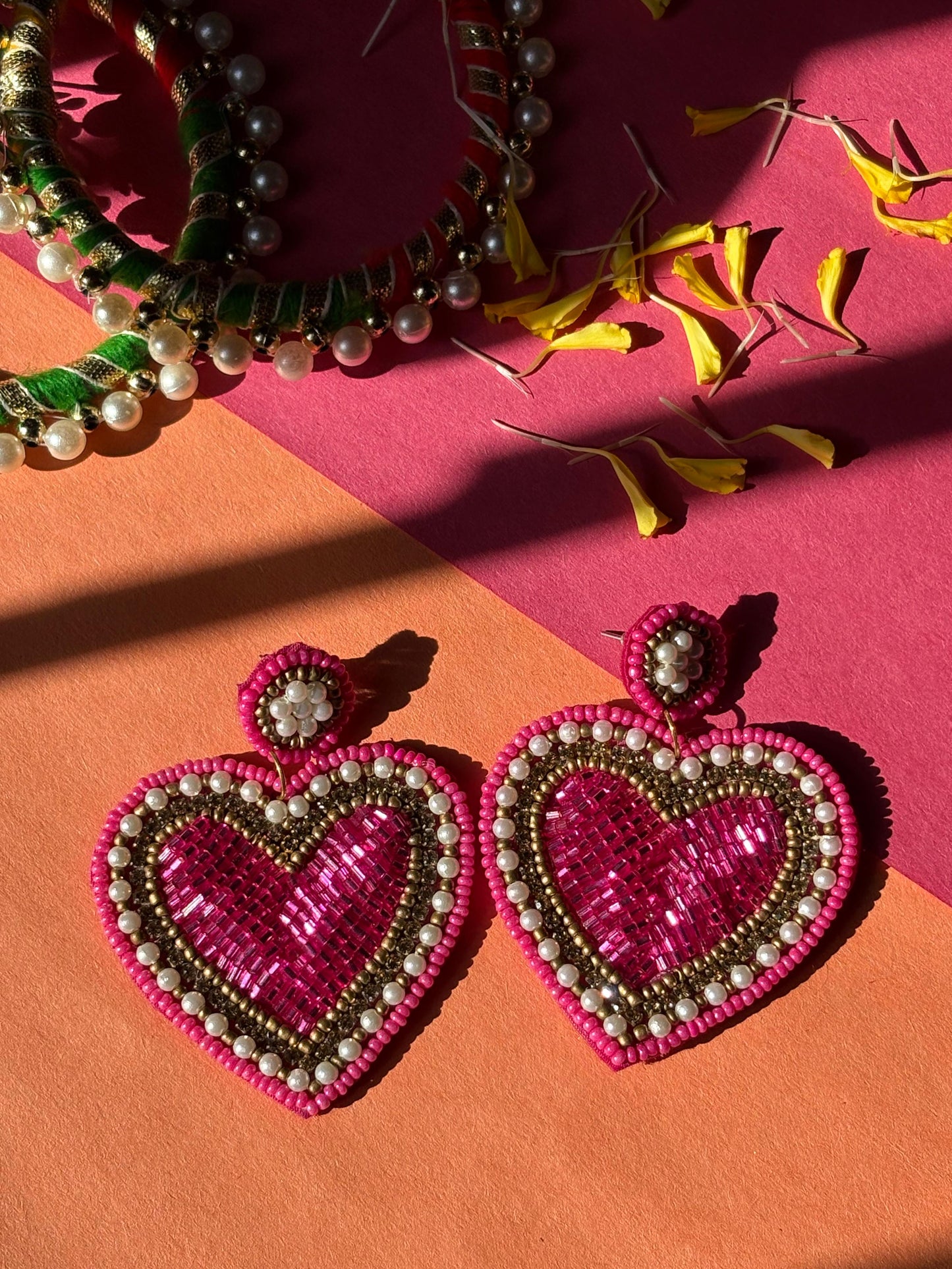 Heart Beaded Earrings