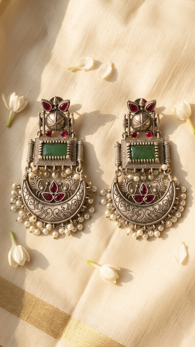Dual Tone Chandbaali Earrings