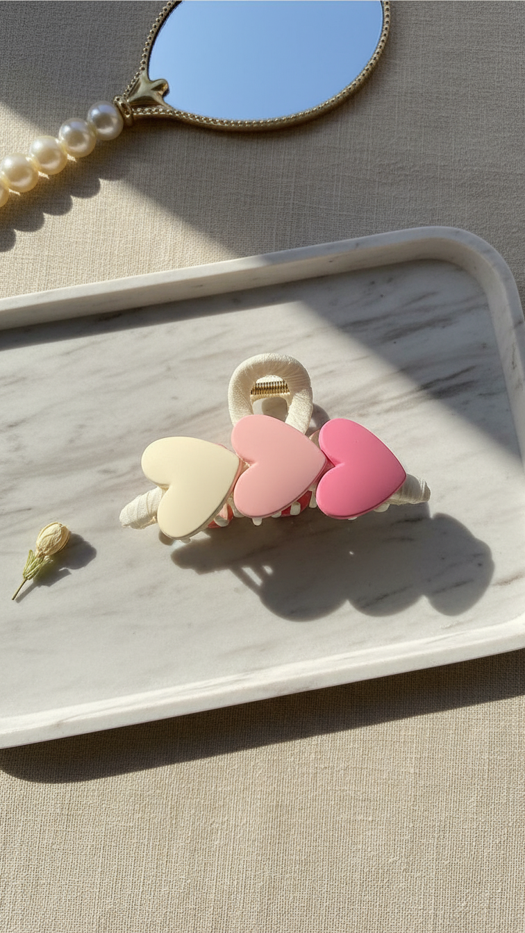 Pastel Heart Claw Clip