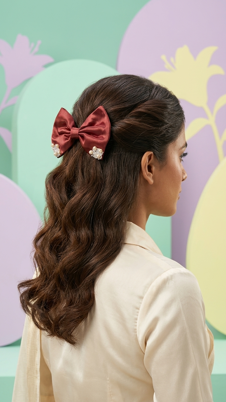 Pearl Bow Hair Clip