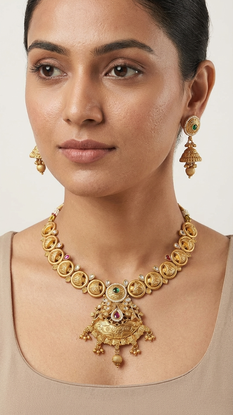 Round Multicolour Necklace Set