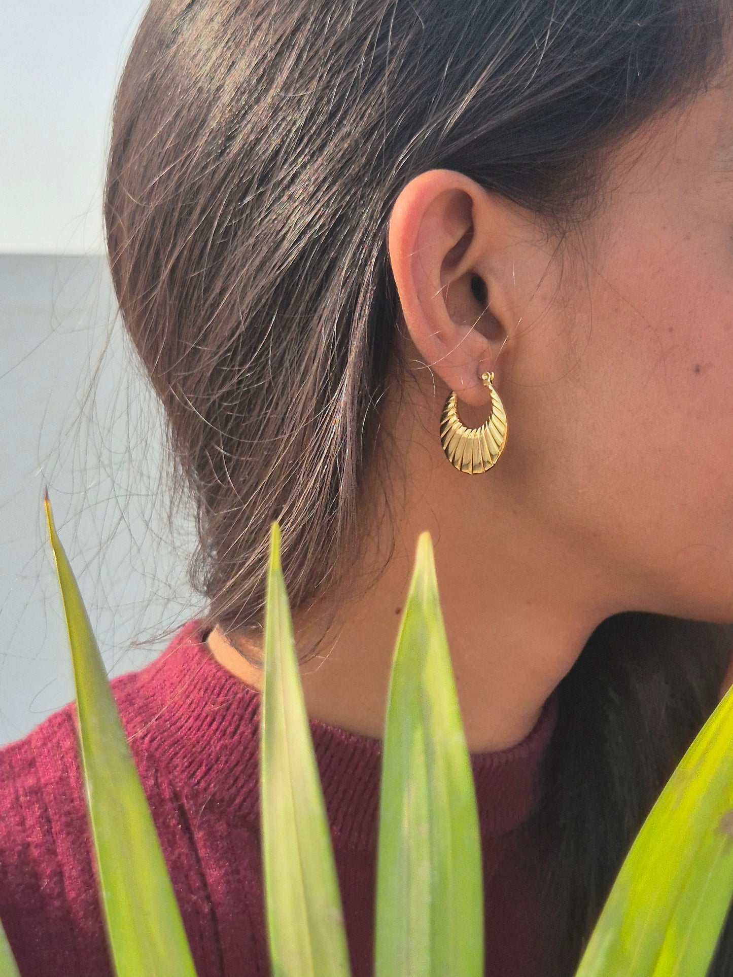 Anti Tarnish Gold Lock Earrings