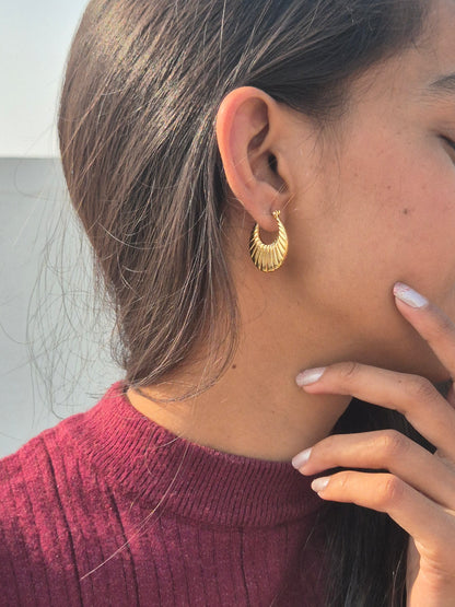 Anti Tarnish Gold Lock Earrings