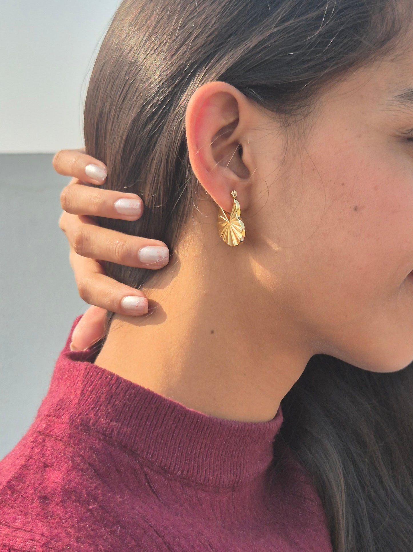 Anti Tarnish Gold Lock Earrings