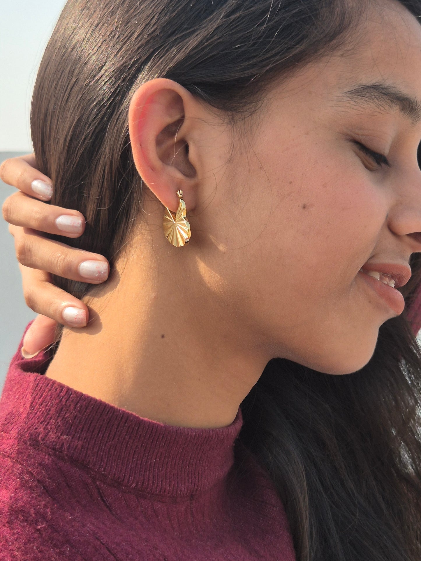 Anti Tarnish Gold Lock Earrings