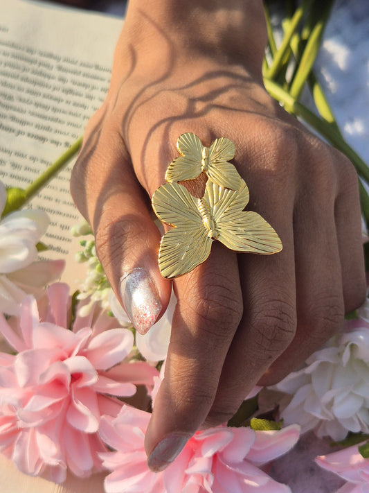 Anti Tarnish Butterfly Ring ( Adjustable )