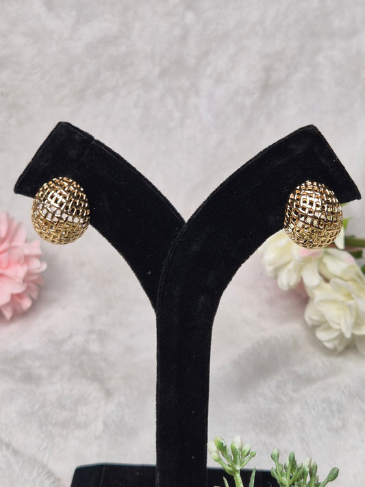 Anti Tarnish Gold Basket Earings