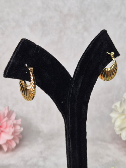 Anti Tarnish Gold Lock Earrings