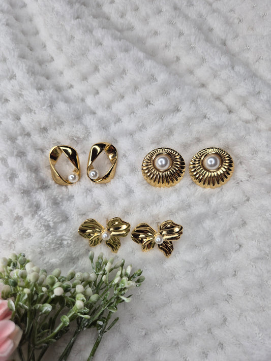 Pearl Earings Combo Set of 3