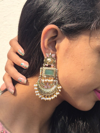 Dual Tone Chandbaali Earrings