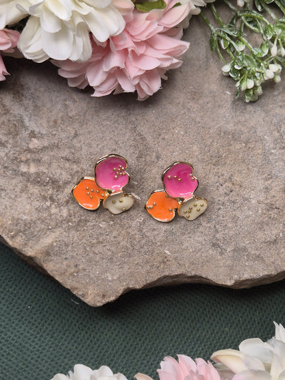 Multicolour Enamel Stud Earrings