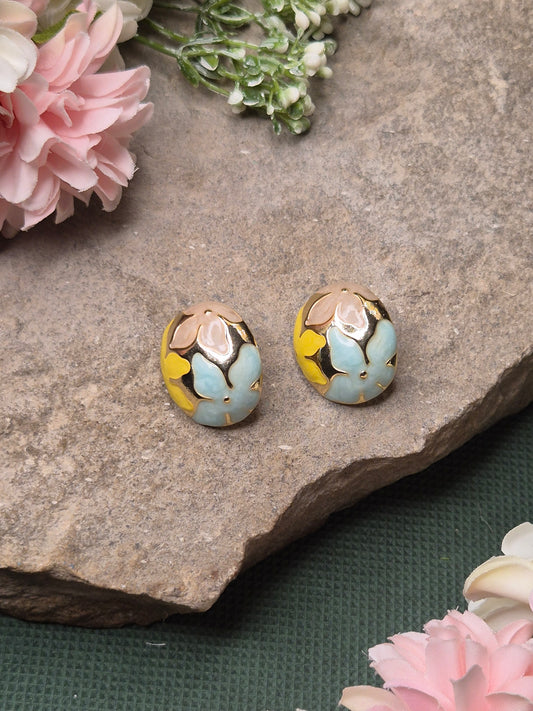 Multicolour Enamel Stud Earrings