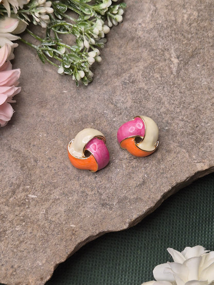 Multicolour Enamel Stud Earrings