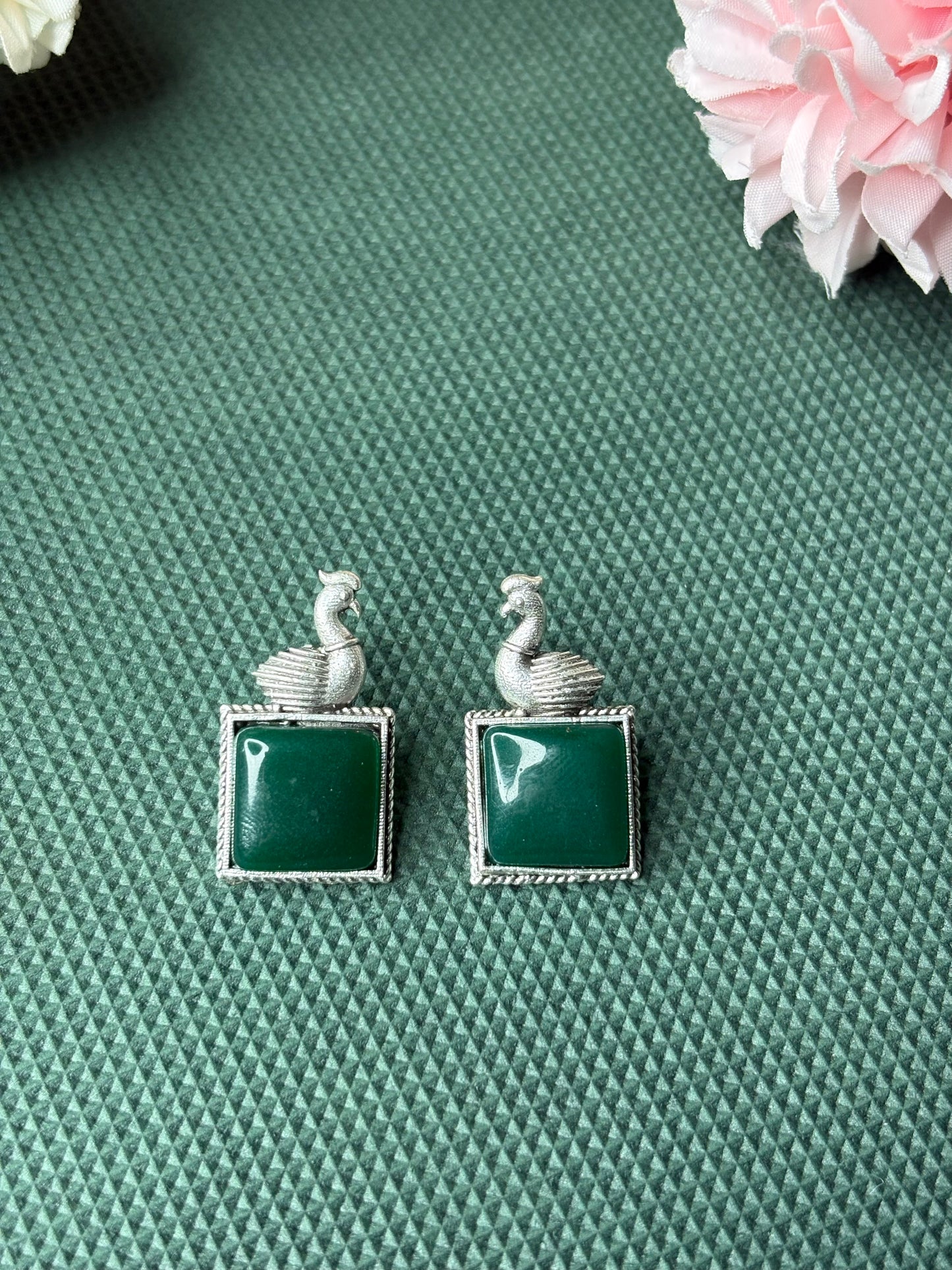 Swan Monalisa Stone Earrings