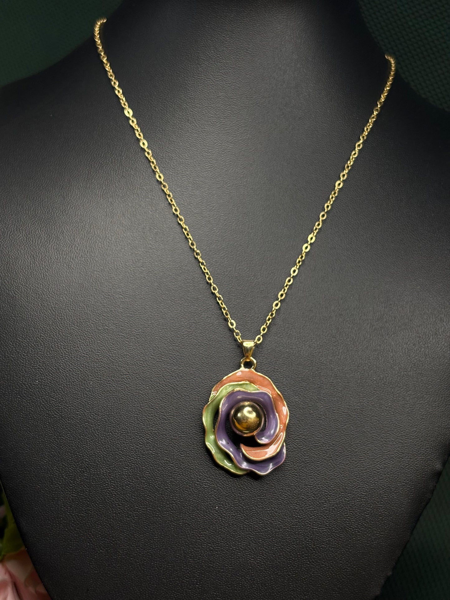 Multicolour Petals Pendant Set: