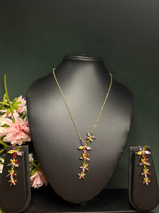 Anti Tarnish Multicolour Pendant Set