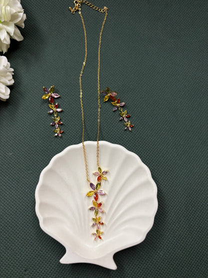Anti Tarnish Multicolour Pendant Set
