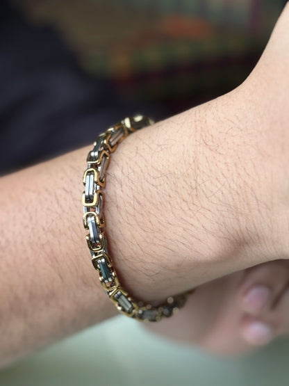 Dual Toned Chain Bracelet For Men