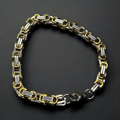 Dual Toned Chain Bracelet For Men