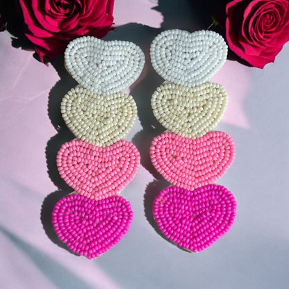 Handmade Heart Layered Earrings