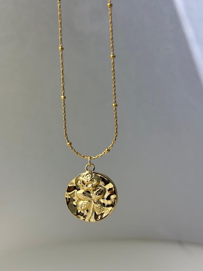 Hammered Rose Pendant