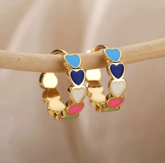 Rainbow Hearts Hoops