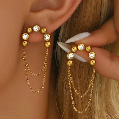 Celeste Chain Hoop Earrings