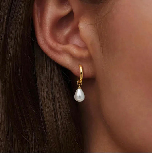 Halo Pearl Hoops